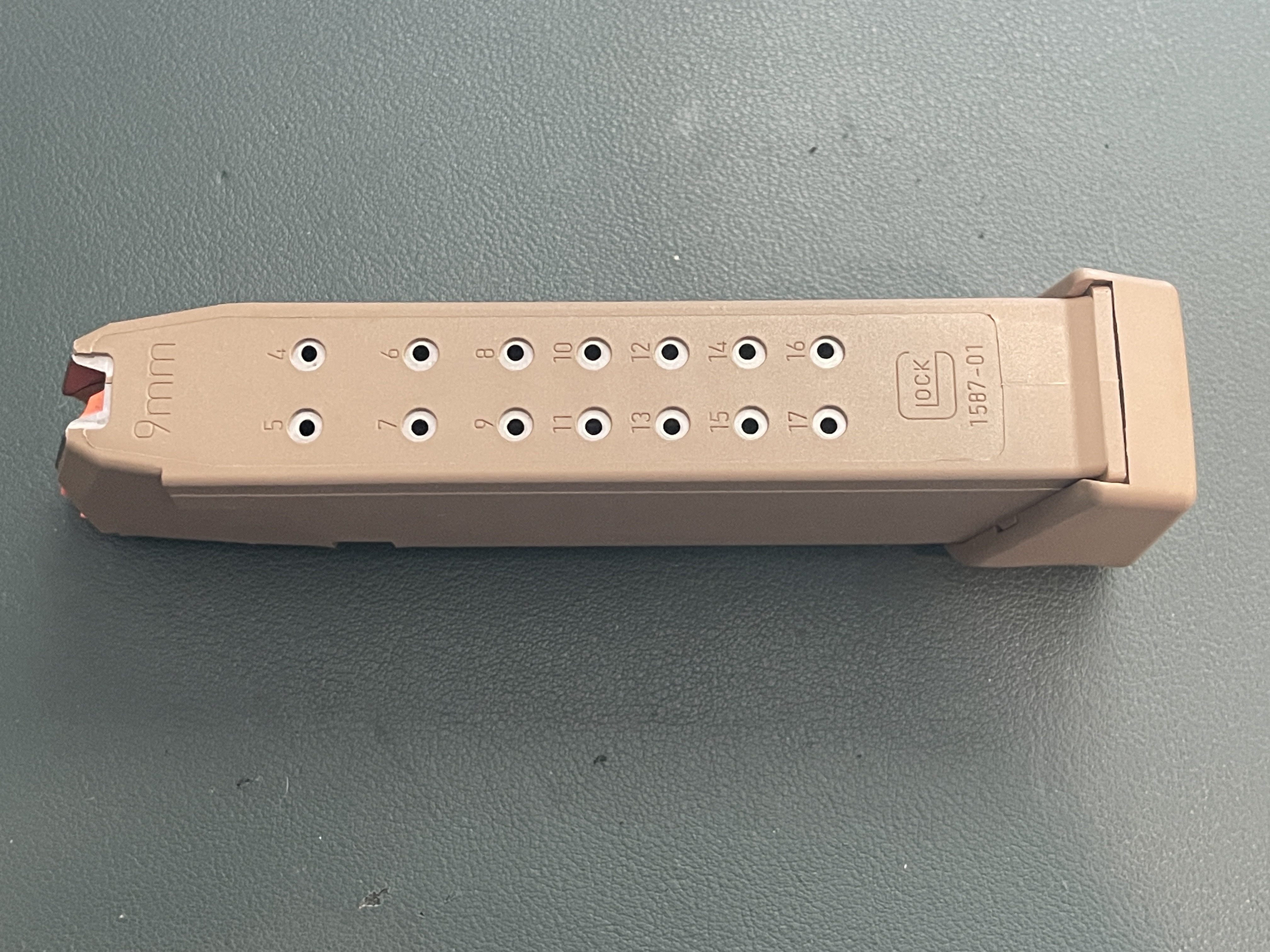 Glock 19rd FDE Magazine - Factory OEM - 17rd with Glock +2 - Fits G19X G17 G45 G26 & More - Glock